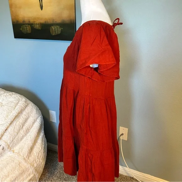 Old Navy Red Flutter-Sleeve Summer Dress - M - Picture 3 of 7